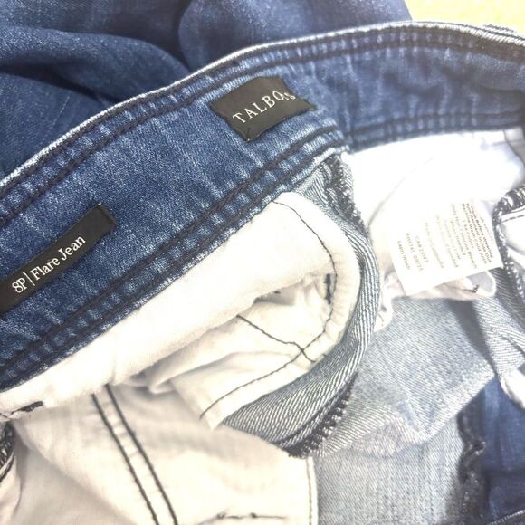 Talbots Flare Leg Pintuck Jeans – Lapis Wash, Size Petite 8P - Picture 6 of 8